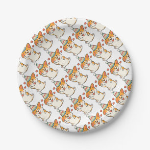Corgi Birthday Party Paper Plate