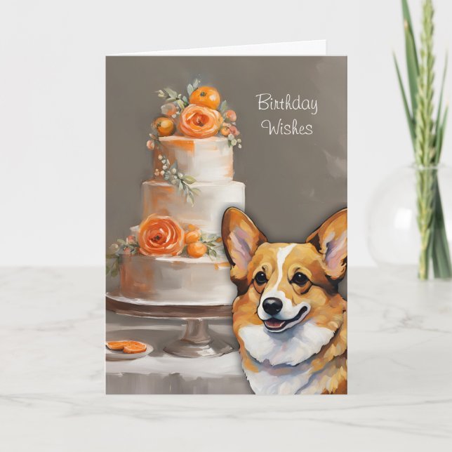 Corgi Birthday Wishes Card (Front)