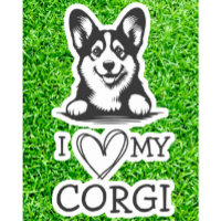 Corgi Black and White Heart Theme