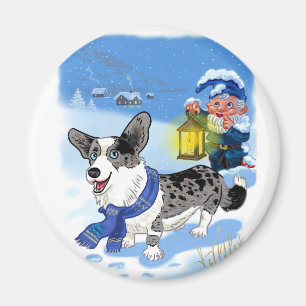 Corgi blue merle magnet