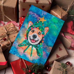 Corgi Breed Dog Christmas Holiday Postcard