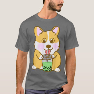 Corgi Bubble Tea Kawaii Corga Dog T-Shirt