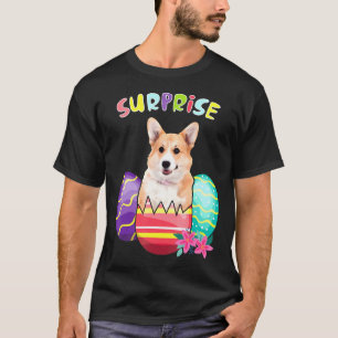 Corgi Bunny With Eggs Easter Dog T-Shirt