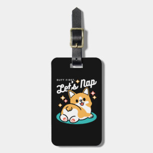 Corgi Butt and Nap Vibes – Cute Sleeping Dog Luggage Tag