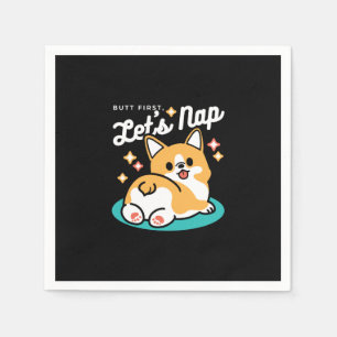 Corgi Butt and Nap Vibes – Cute Sleeping Dog Napkin