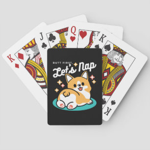 Corgi Butt and Nap Vibes – Cute Sleeping Dog Playing Cards