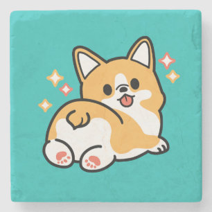 Corgi Butt and Nap Vibes – Cute Sleeping Dog Stone Coaster