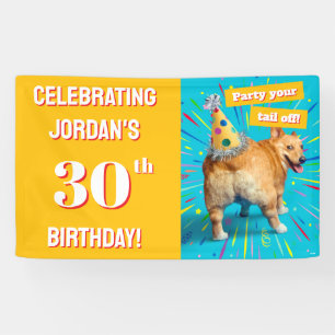 Corgi Butt Birthday Hat Banner