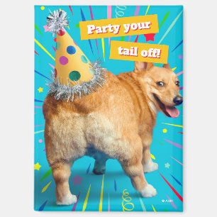 Corgi Butt Birthday Hat Magnet