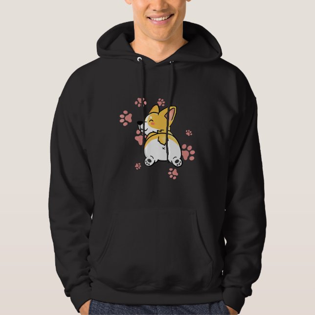 Corgi Butt Dog Hoodie (Front)