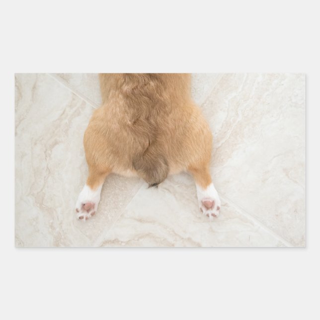 corgi butt rectangular sticker (Front)