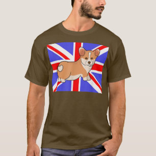 Corgi Butt Union Flag Queens Pet Puppy Dog Maam Mo T-Shirt