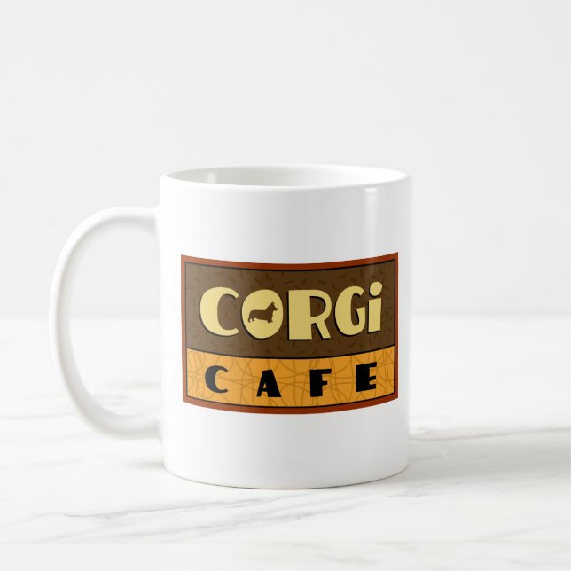 Corgi Cafe | Pembroke Welsh Corgi | Dog Lover's Coffee Mug (Left)