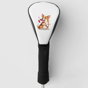 Corgi Candy Cane Joy dog Golf Head Cover