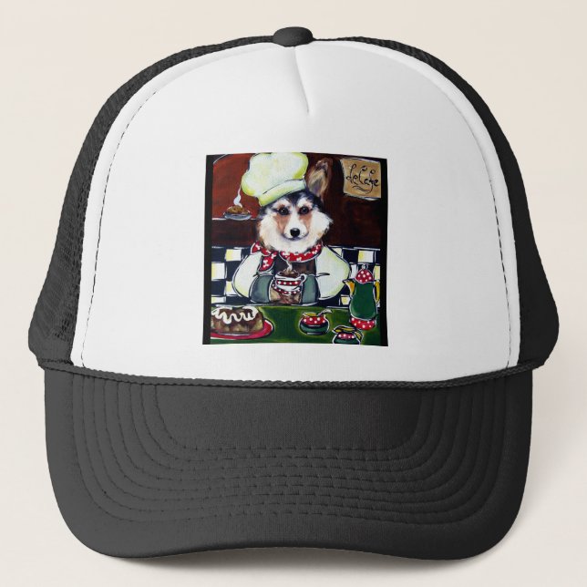 Corgi Chef Trucker Hat (Front)