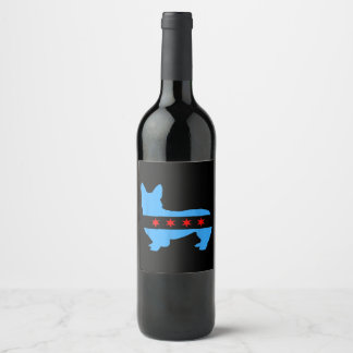 Corgi Chicago Dog Lover Wine Label