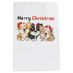 Corgi Christmas Animals Cute Dogs Merry Christmas Medium Gift Bag