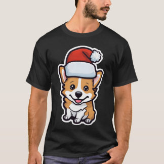 Corgi Christmas Christmas cap dog Corgi friend T-Shirt