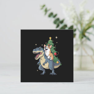 Corgi Christmas Dinosaur Tree Rex Holiday Xmas  Card