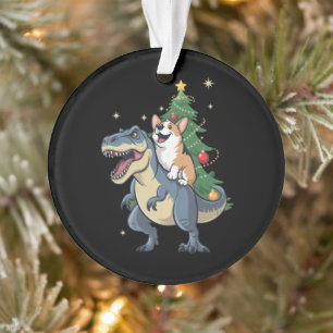 Corgi Christmas Dinosaur Tree Rex Holiday Xmas  Ornament