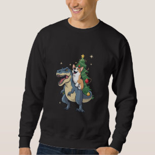 Corgi Christmas Dinosaur Tree Rex Holiday Xmas Sweatshirt