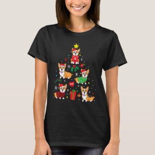 Corgi Christmas Dog Tree Funny Gift Christmas Gift T-Shirt