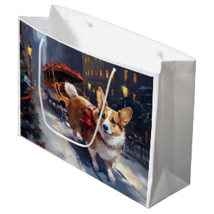 Corgi Christmas Festive Season Large Gift Bag
