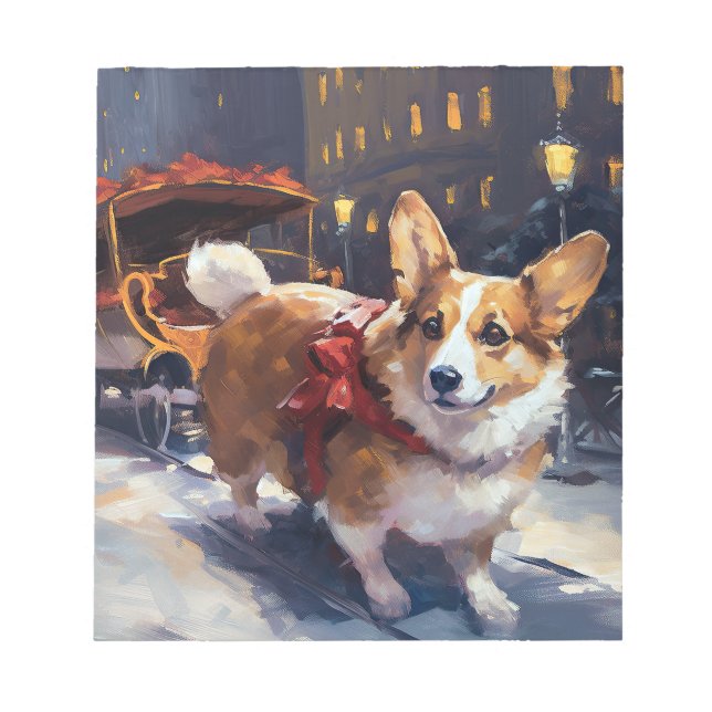 Corgi Christmas Festive Season Notepad (Front)