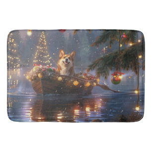 Corgi Christmas Festive Voyage Bath Mat