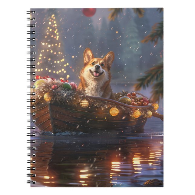 Corgi Christmas Festive Voyage Notebook (Front)