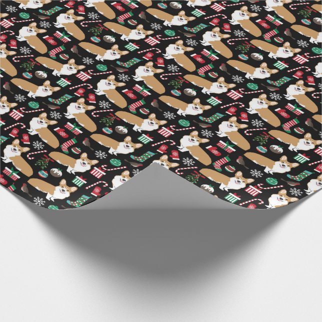 Corgi Christmas Gift Wrap (Corner)