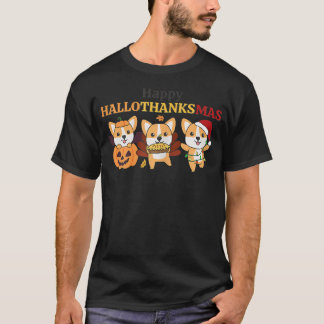 Corgi Christmas Halloween Happy T-Shirt