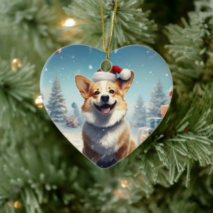 Corgi Christmas Hanging Tree Pet Lover Gift Ceramic Tree Decoration