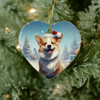 Corgi Christmas Hanging Tree Pet Lover Gift Ceramic Tree Decoration