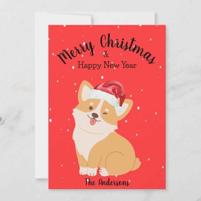 Corgi Christmas Holiday Card (Front)