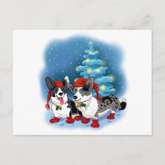 CORGI CHRISTMAS HOLIDAY POSTCARD
