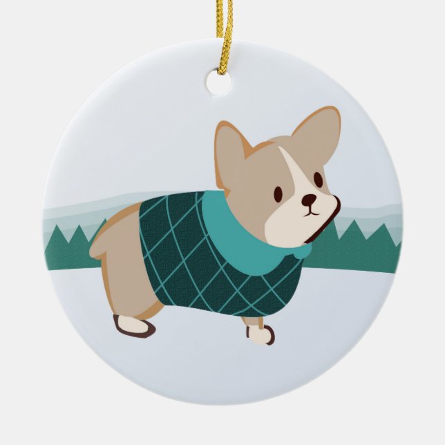 Corgi Christmas Ornament (Front)