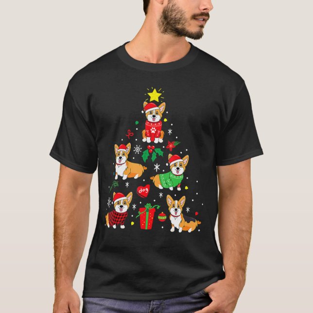 Corgi Christmas Ornament Tree Decor Dog T-Shirt (Front)