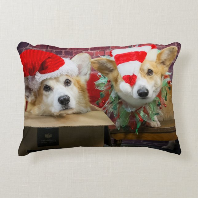 Corgi Christmas Pillow (Front)