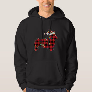Corgi Christmas Red Plaid Buffalo Pyjamas Xmas Dog Hoodie