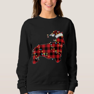 Corgi Christmas Red Plaid Buffalo Pyjamas Xmas Dog Sweatshirt