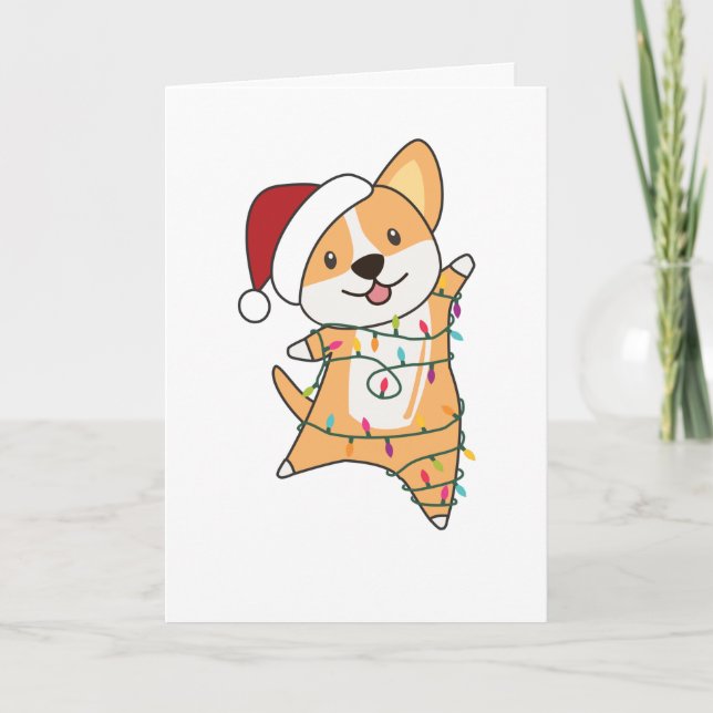 Corgi Christmas Snow Winter Animals Corgis Adult C Holiday Card (Front)