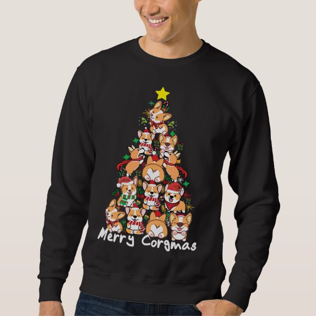 Corgi Christmas Tree Corgi Dog Merry Corgmas Owner Sweatshirt (Front)