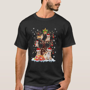Corgi Christmas Tree Corgi Santa Hat Lights Xmas G T-Shirt