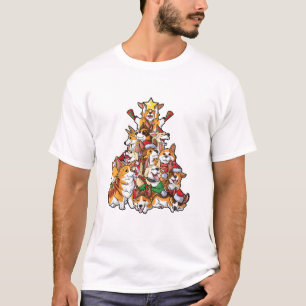 Corgi Christmas Tree Dog Santa Merry Corgmas Xmas T-Shirt