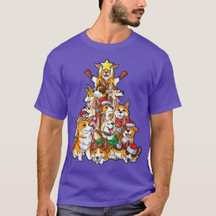 Corgi Christmas Tree Dog Santa Merry Corgmas Xmas T-Shirt