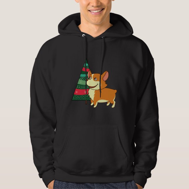 Corgi Christmas Tree   Hoodie (Front)