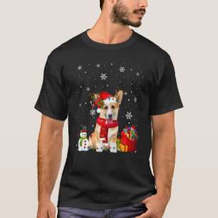 Corgi Christmas Tree Lights Dog Puppy T-Shirt