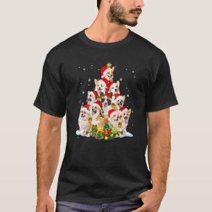 Corgi Christmas Tree Lights Dog Xmas Pajama T-Shirt