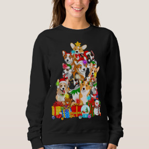 Corgi Christmas Tree Lights Funny Puppy Corgi Dog Sweatshirt